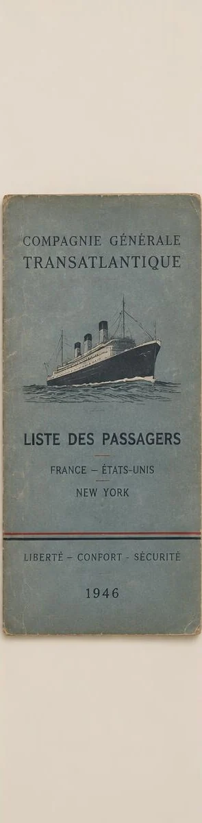 Transatlantic Passenger List Cover