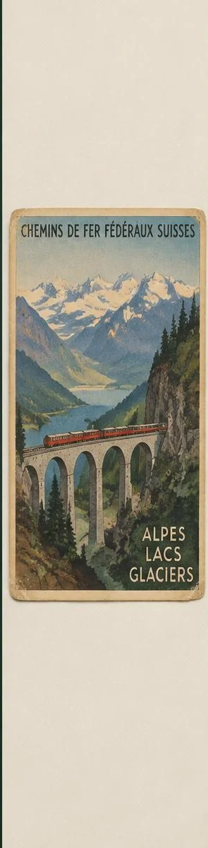 Swiss Alpine Railway Poster Card